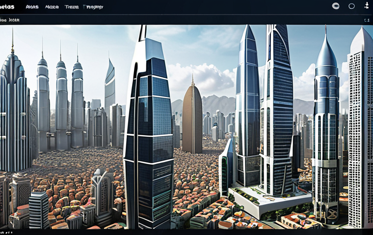 **
"A bustling virtual cityscape blending futuristic skyscrapers with traditional Middle Eastern architecture, showcasing diverse digital avatars trading virtual properties. Overlay market charts indicating real estate growth in Asia, Latin America, and Europe."
**