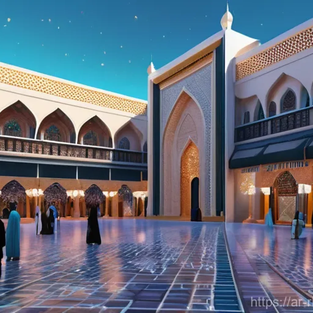 가상 부동산 투자와 소비자 행동 - **Prompt 1: "The Grand Virtual Souq"**
    A wide-angle, vibrant, and futuristic shot of an Arabian-...