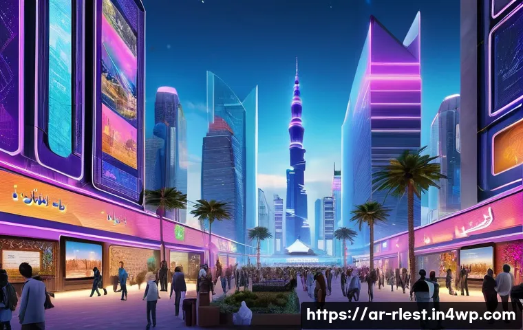 메타버스 내 가상 부동산 투자 전략 - A futuristic digital cityscape within a vibrant metaverse environment, showcasing diverse virtual re...