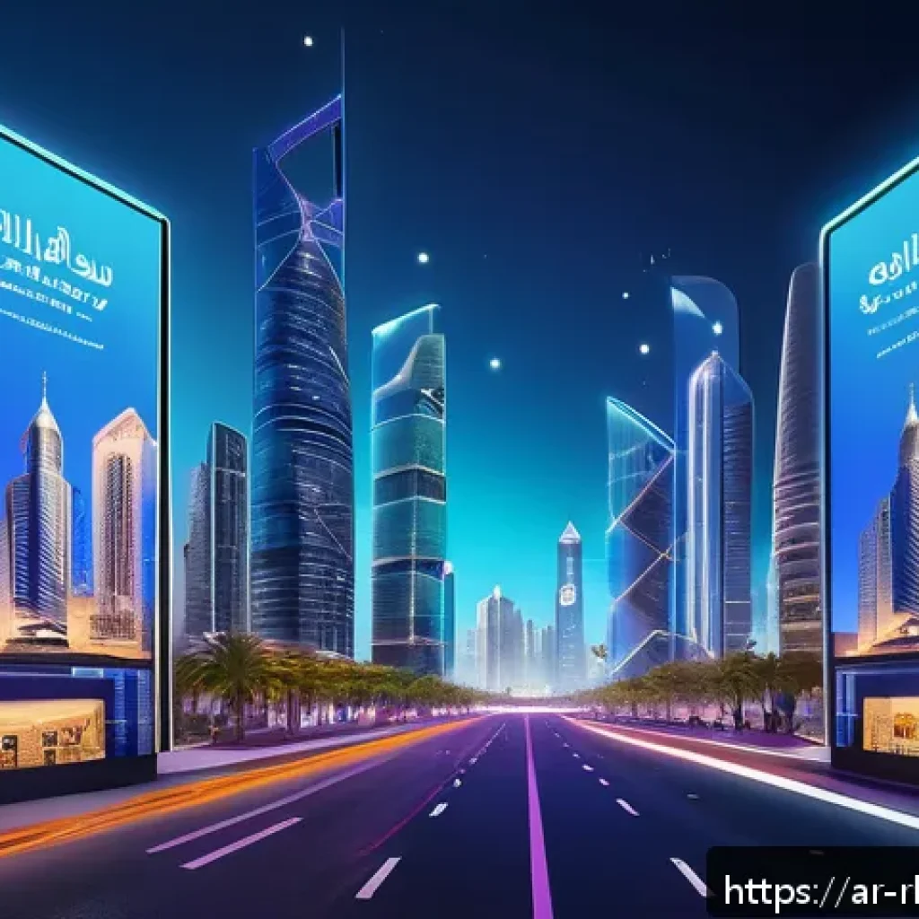 가상 부동산 투자와 디지털 자산의 미래 - A futuristic virtual real estate marketplace scene set in a bustling Arabic-themed digital city with...