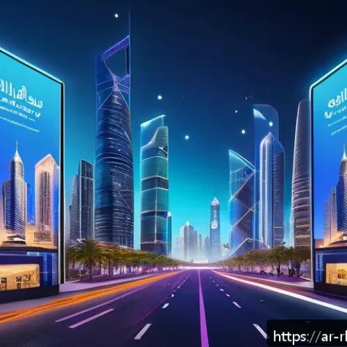 가상 부동산 투자와 디지털 자산의 미래 - A futuristic virtual real estate marketplace scene set in a bustling Arabic-themed digital city with...